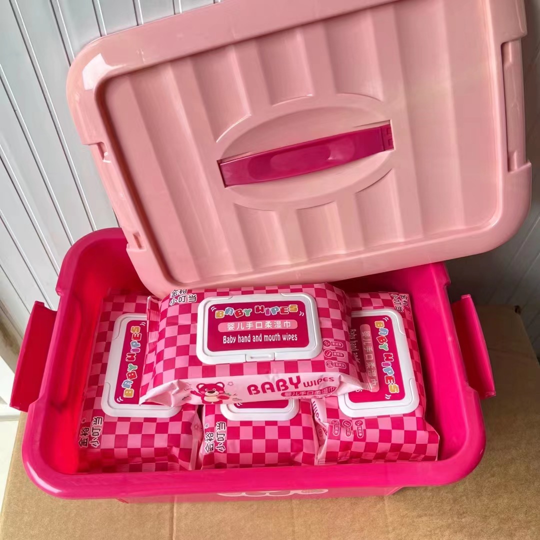 Thùng 10 bịch khăn giấy ướt Mini con Ong vàng 80 tờ, Combo 10 bịch khăn ướt Mini Ong vàng tặng kèm thùng tiện lợi - BUMSTORE