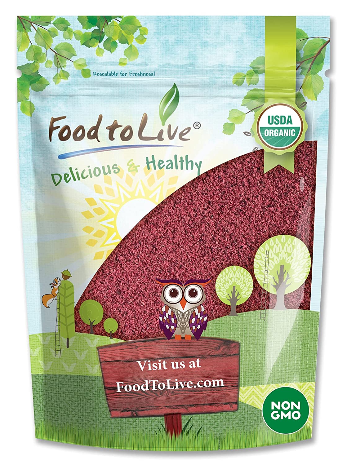 Bột việt quất hữu cơ Food To Live Organic Blueberry Powder 227g