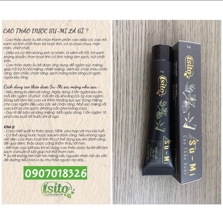 cao thảo dược sumi chăm sóc răng miệng 100 gr