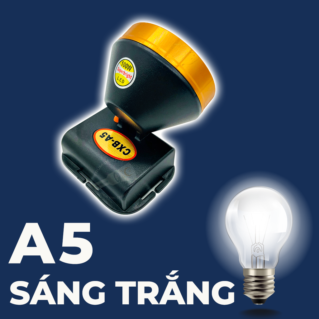Đèn đeo đầu siêu sáng 100W CXB A5 LED đèn pin đội đầu chiếu xa chống nước ánh sáng Vàng và Trắng