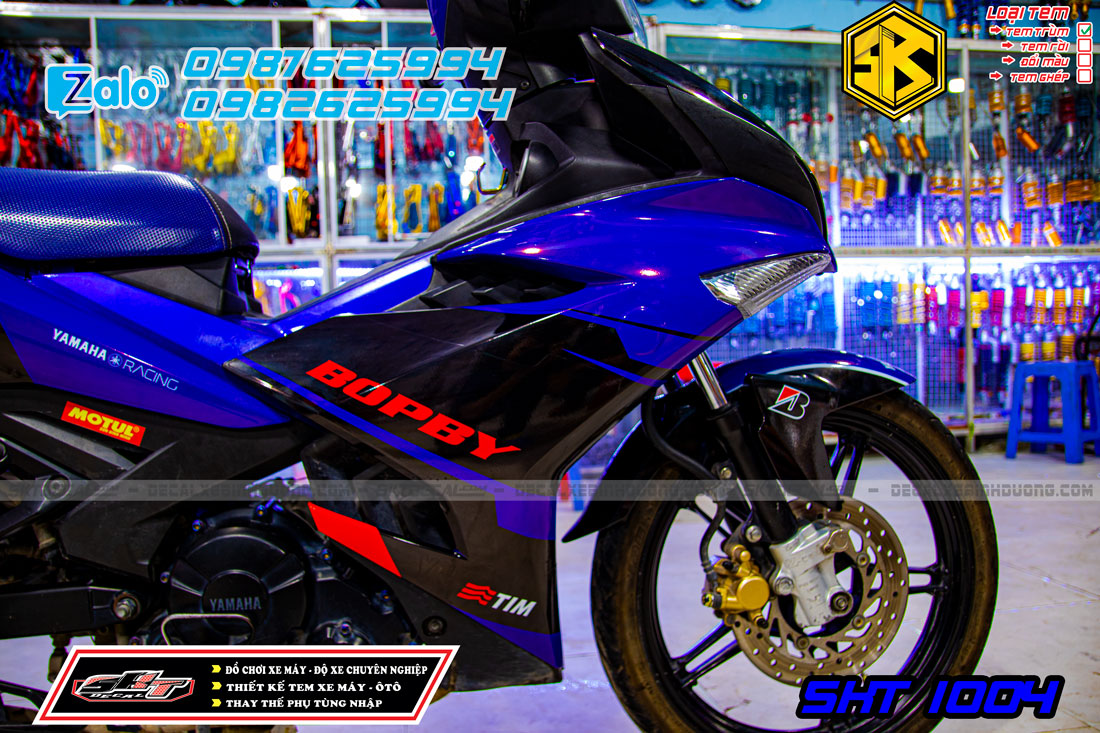tem trùm exciter 150 xanh đen