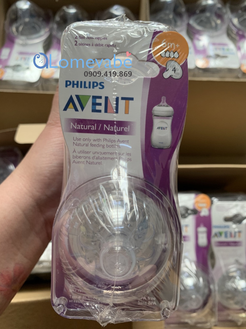 (Mẫu mới Vỉ 2 cái ) Núm Ty Avent 3M+ Natural dành Cho Bé 3-6 tháng
