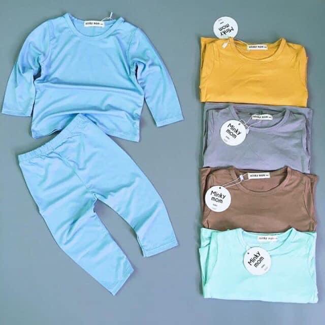 [HCM]COMBO 4 bộ thun lạnh minky mom bé trai gái size 4-27kg.
