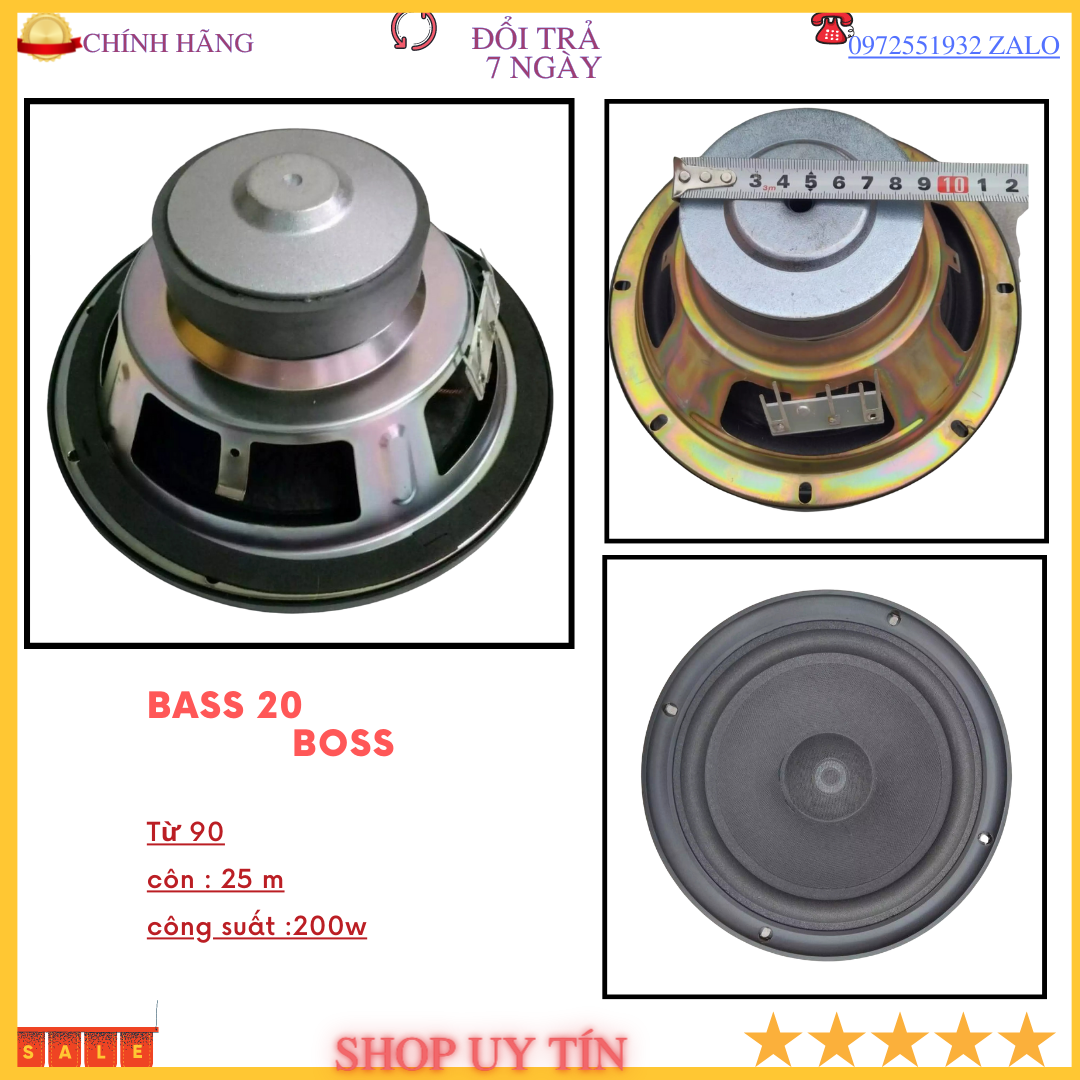 Loa bass 20 boss từ 100 màu đồng công suất 200w  - giá 1 chiếc
