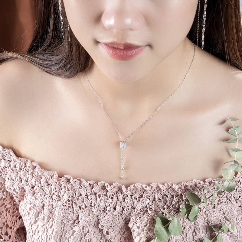 Dây Chuyền Nữ Bạc Đính Đá thiết kế cá tính Necklace D0420004 - Trang sức Mon Lilas