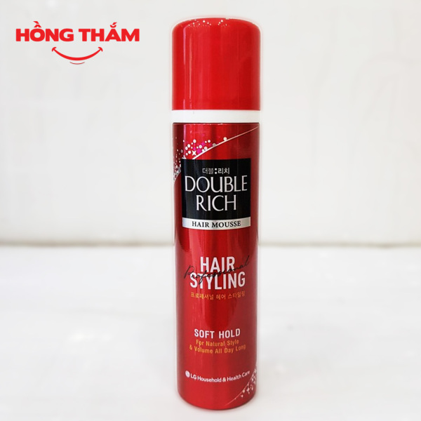 Keo tạo kiểu và giữ nếp tóc mạnh double rich hair MOUSSE- strong hold (DẠNG BỌT) 150ml giá rẻ