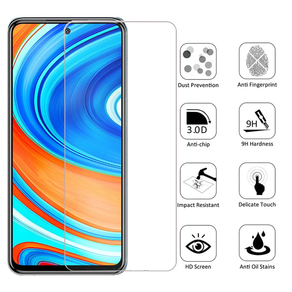 Kính cường lực Xiaomi Redmi Note 9s note9s, Redmi note 9 Pro, Redmi note 9 Pro Max trắng trong suốt độ cứng 9H siêu cứng bảo vệ màn hình tối đa
