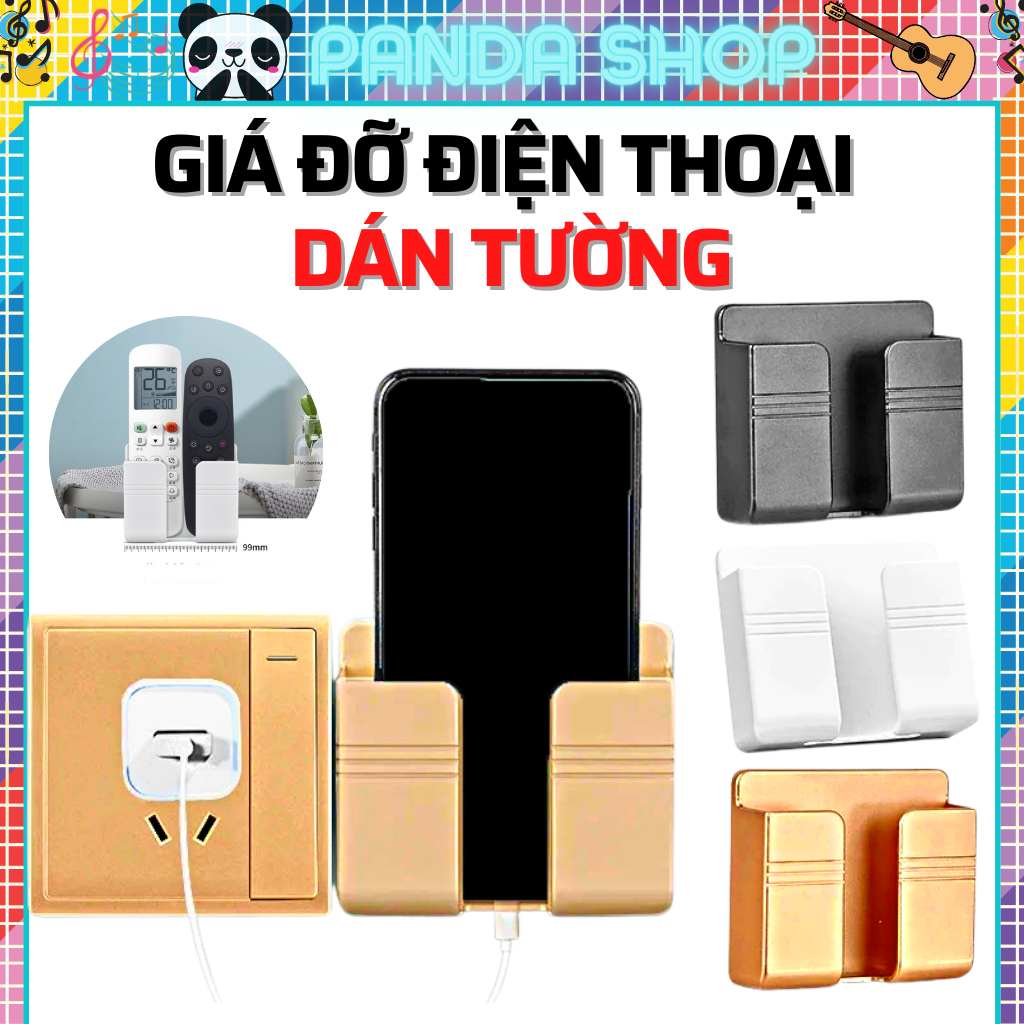 Giá đỡ điện thoại dán tường, Kệ đa năng đựng điện thoại, để remote có sẵn miếng dán tường tiện lợi