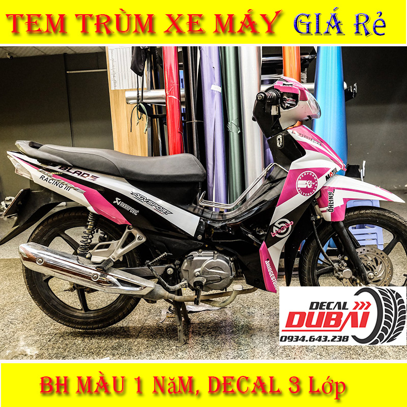 Tem Trùm Blade Racing Boy Hồng Trắng Ohlin