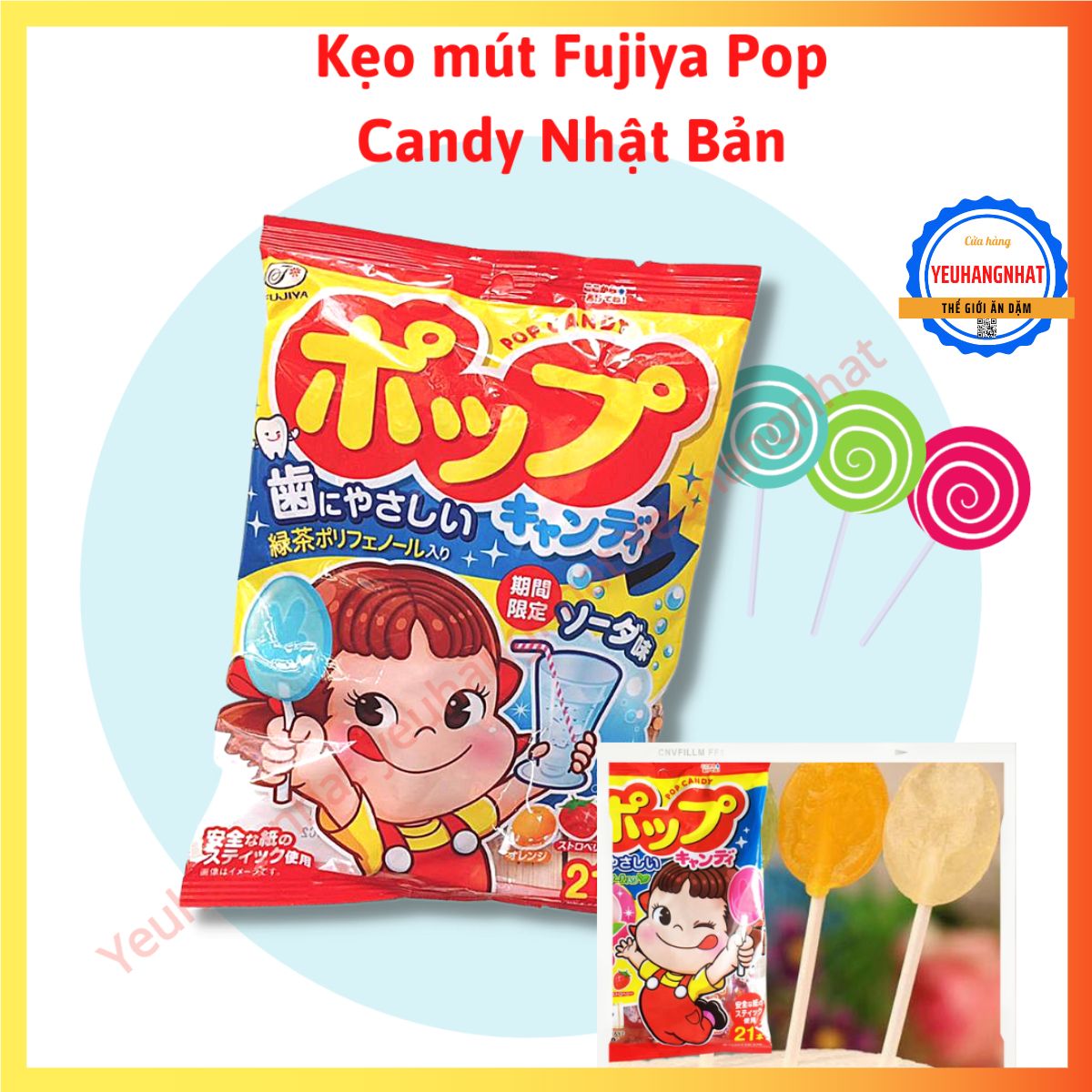 Kẹo que mút milky fujiya gói 190g gồm 21 que - nhật bản