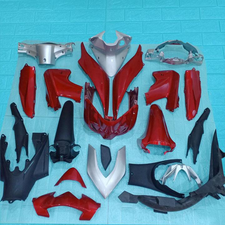 TẶNG BỘ TEM xịn. - [TẶNG TEM] Bộ dàn áo xe WAVE RSX 110 màu Đỏ Đun, nhựa nguyên sinh ABS cao cấp OX547 - có