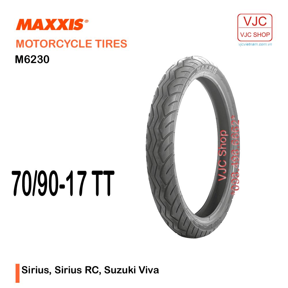 Vỏ trước xe máy Sirius, Viva Maxxis 70/90-17 M6230 loại dùng ruột