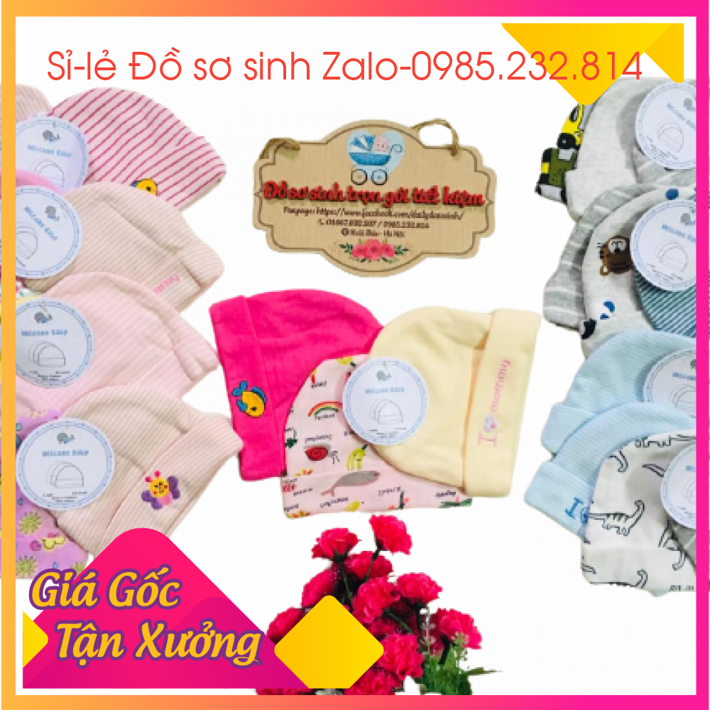 SET 3 MŨ NÓN MOMMY CHO TRẺ SƠ SINH-6M