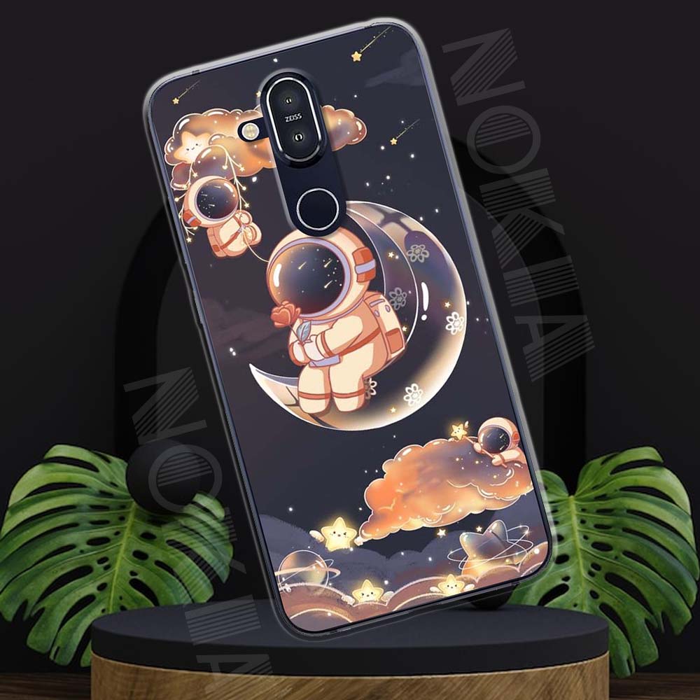 Ốp lưng nokia 8.1 mẫu bst vũ trụ, không gian, phi hành gia tpu