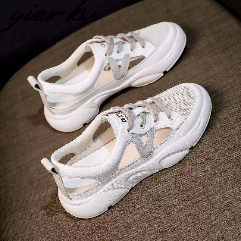 Yierku2022 mới mùa hè giày trắng của phụ nữ giày thể thao giản dị mùa hè