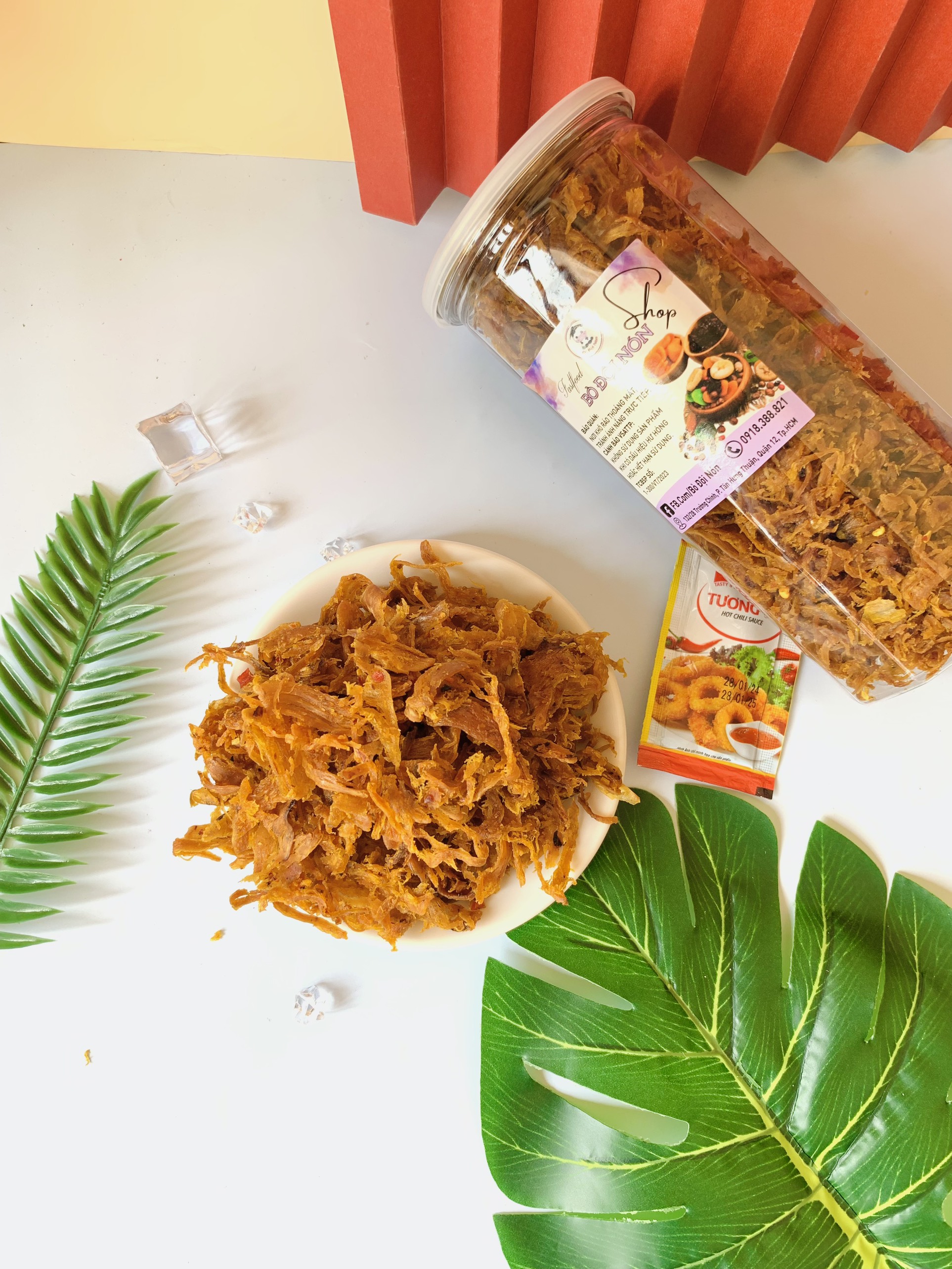 500G Mực Tẩm Xé Sợi Bò Đội Nón
