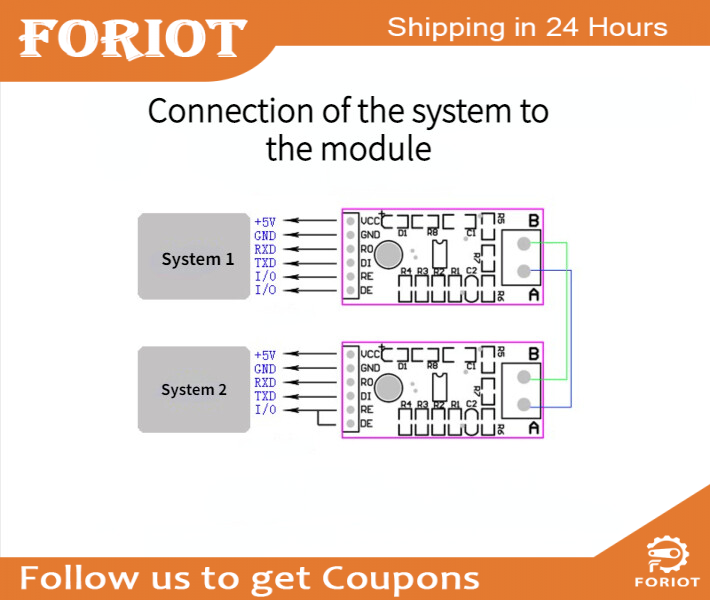 MAX485 module, RS485 module, TTL turn RS - 485 module, MCU development accessories rs 485