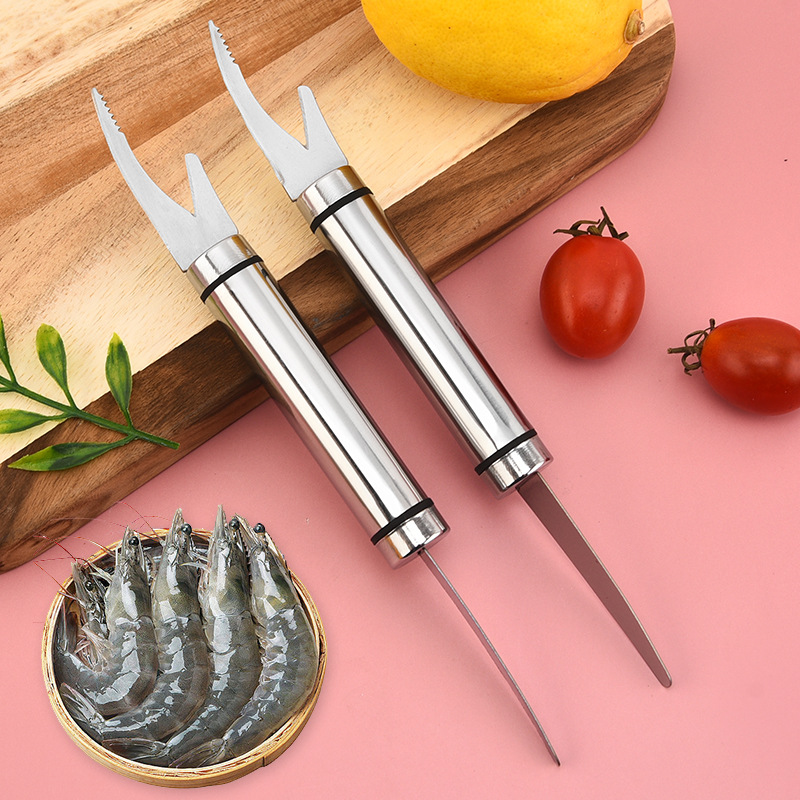 Dụng cụ bóc vỏ tôm 2 đầu đa năng (Làm lòng, bóc vỏ tôm, lấy chỉ tôm, đánh vảy cá... siêu nhanh)
