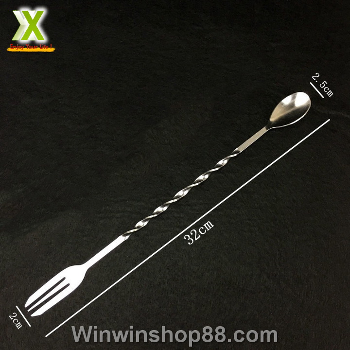 Muỗng Khuấy Inox Pha Chế Cocktail Dài 32cm