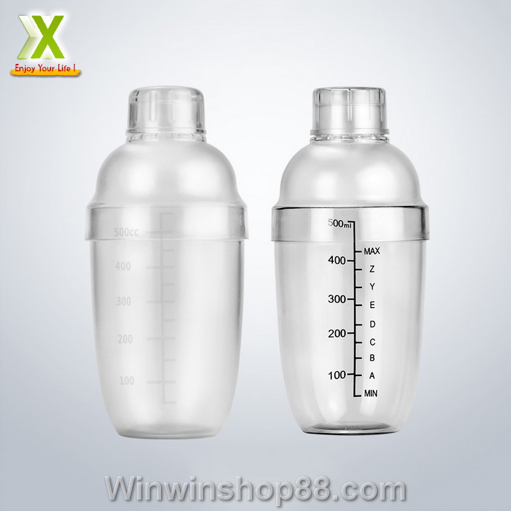 [FREESHIP MAX 15K][HCM]Bình Pha Dụng cụ pha chế Cocktail Shaker 530ML (Có Chia Vạch Đen)