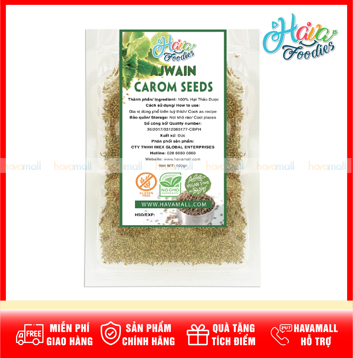 Hạt Thảo Dược Ajwain/Carom Havafoodies – Ajwain/Carom Seed