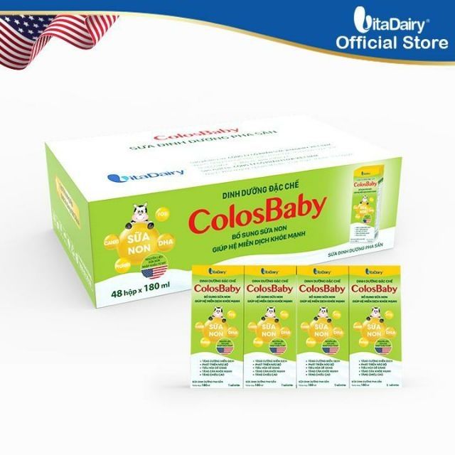 Thùng sữa bột pha sẵn Colosbaby (48 hộp x180ml)