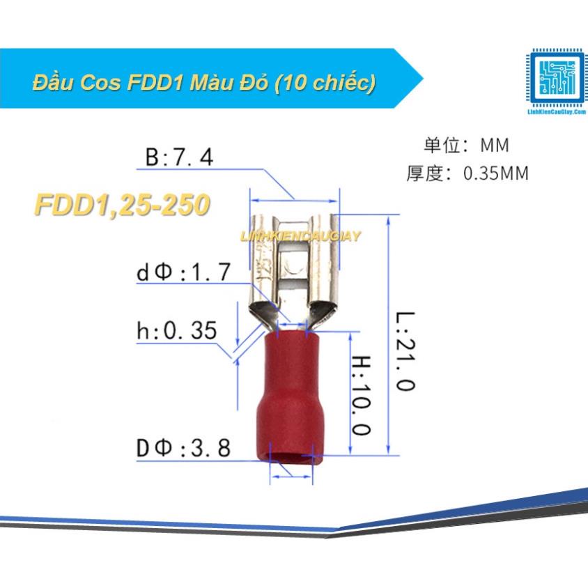 Đầu Cos FDD1 Màu Đỏ (10 chiếc)