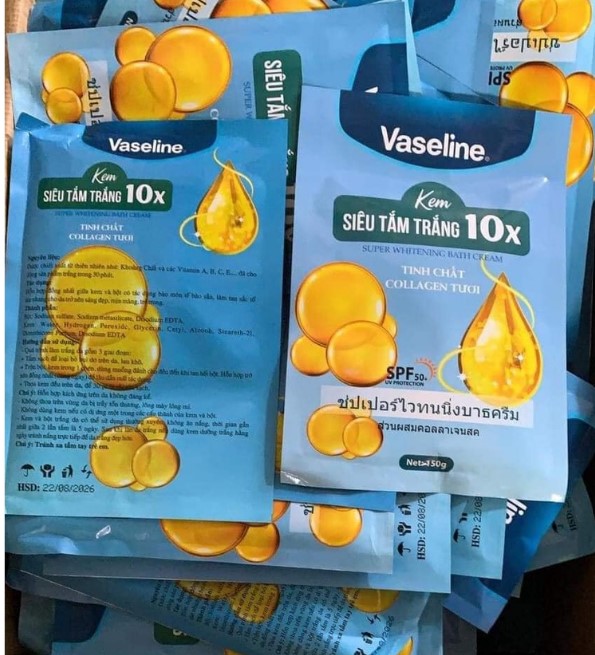 Kem siêu tắm trắng Vaseline 10x bao bật tone