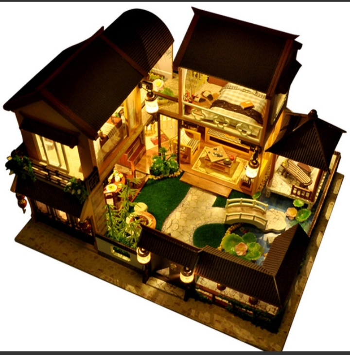Mô hình nhà gỗ DIY - Biệt phủ