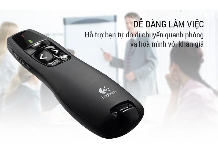 (BH 12T) (BT 12T) Bút trình chiếu Logitech Wireless Presenter R400 - Hàng công ty