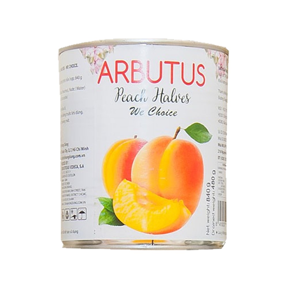 Đào ngâm Arbutus lon 840g