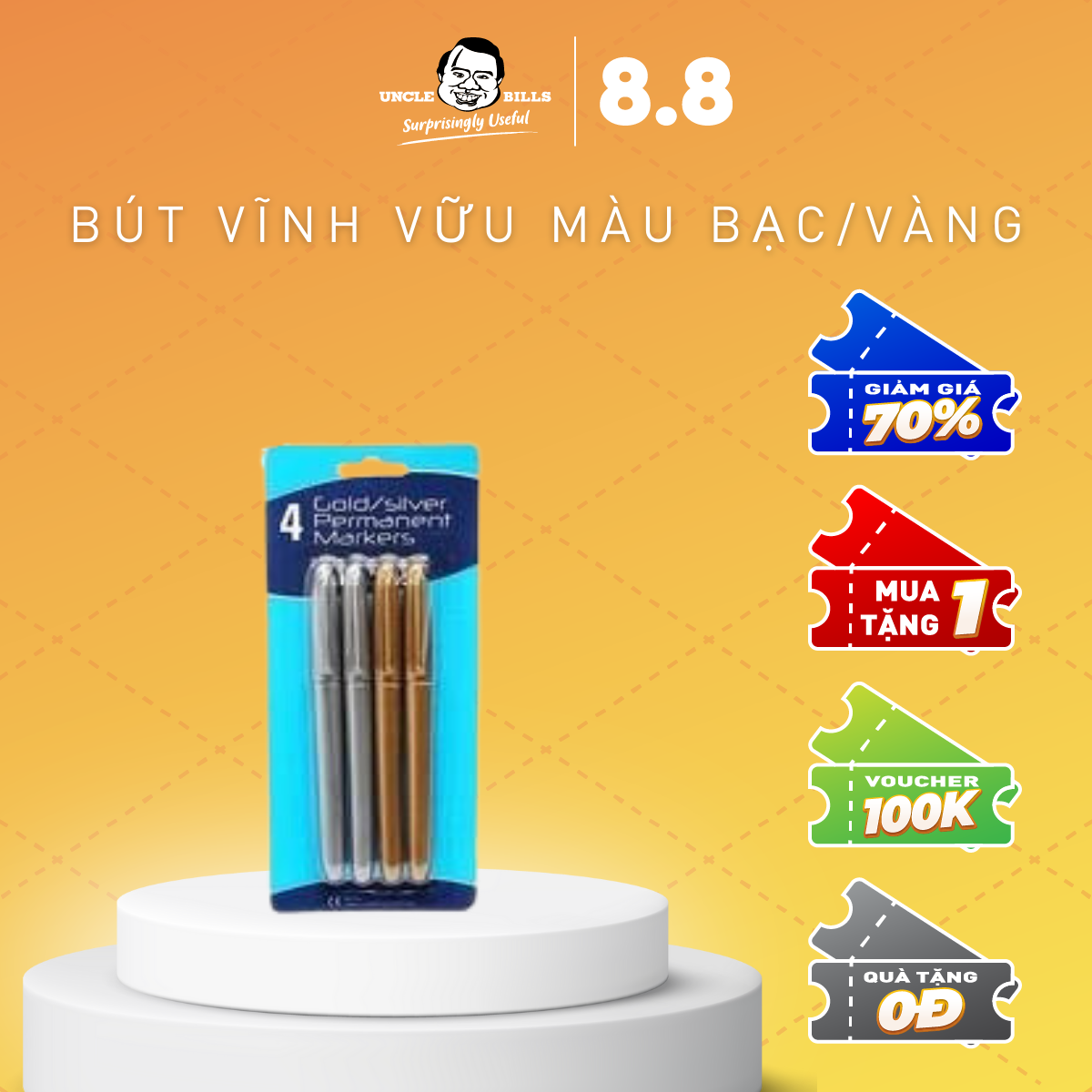 Bút vĩnh cửu 4 cây Uncle Bills QE0143
