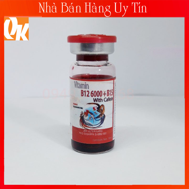 B12 6000 + B15 With Cafein Chai Zin 10ml-Kích Gà Đá Bo Khủng-Dẻo Dai