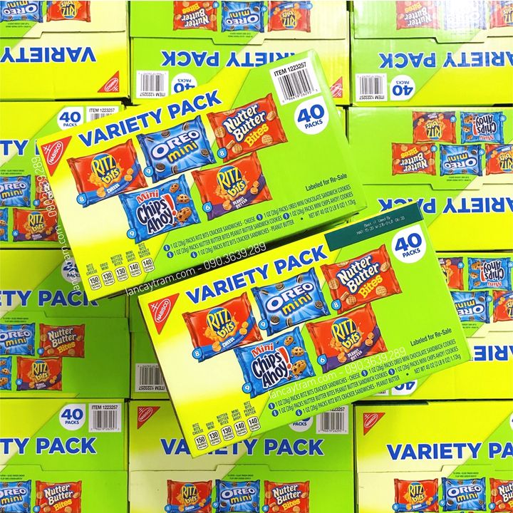 Bánh ritz 40 gói (5 loại bánh nổi tiếng của ritz)