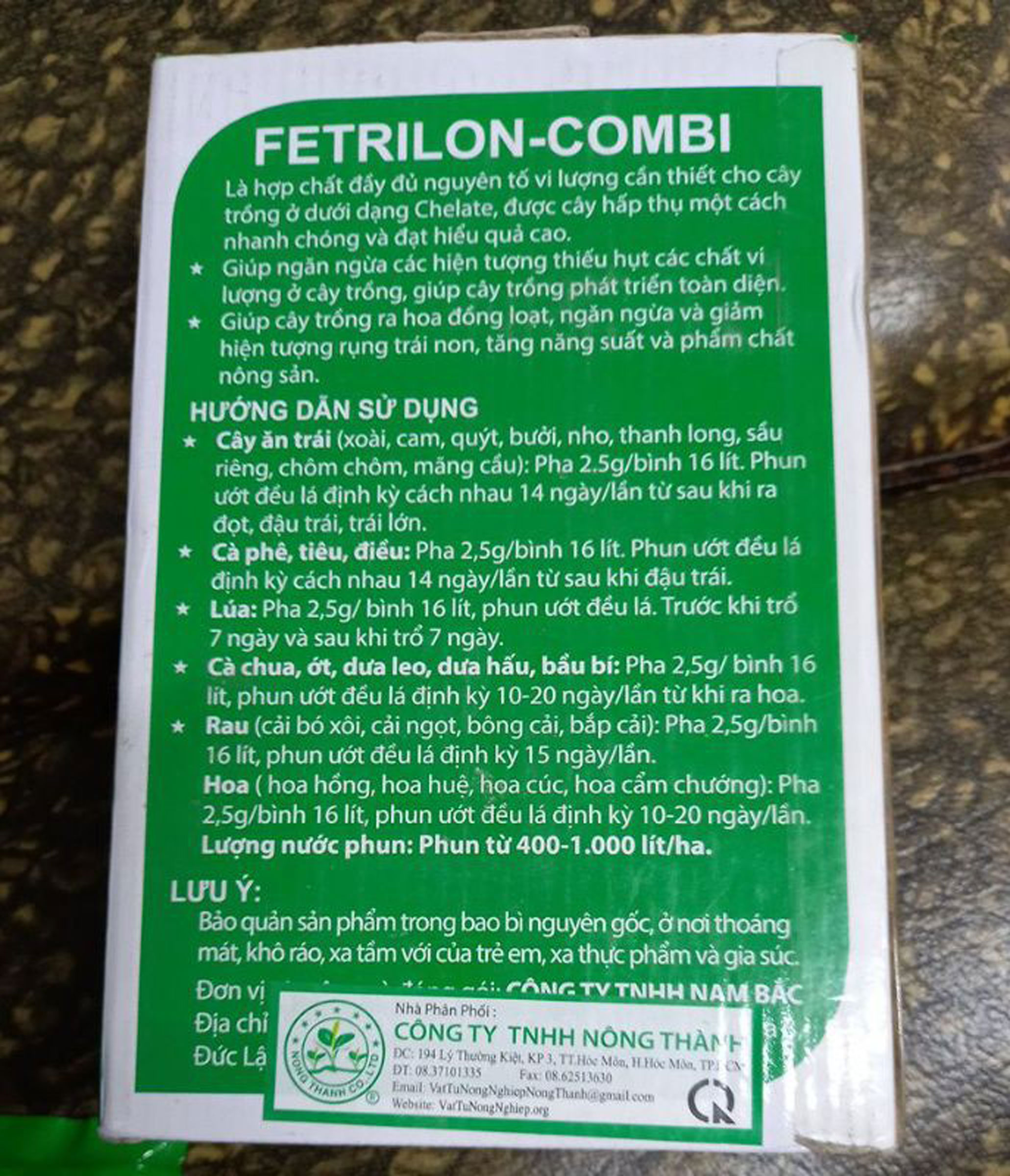 Phân bón lá trung vi lượng FETRILON-COMBI (25g) - (Nhập khẩu Đức)