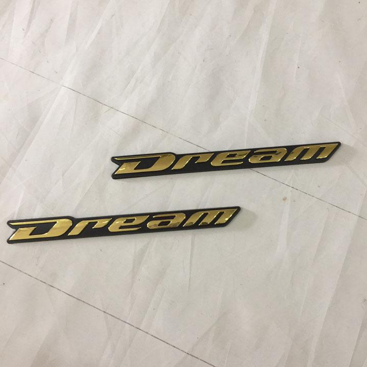 Tem logo chữ nổi DREM màu VÀNG