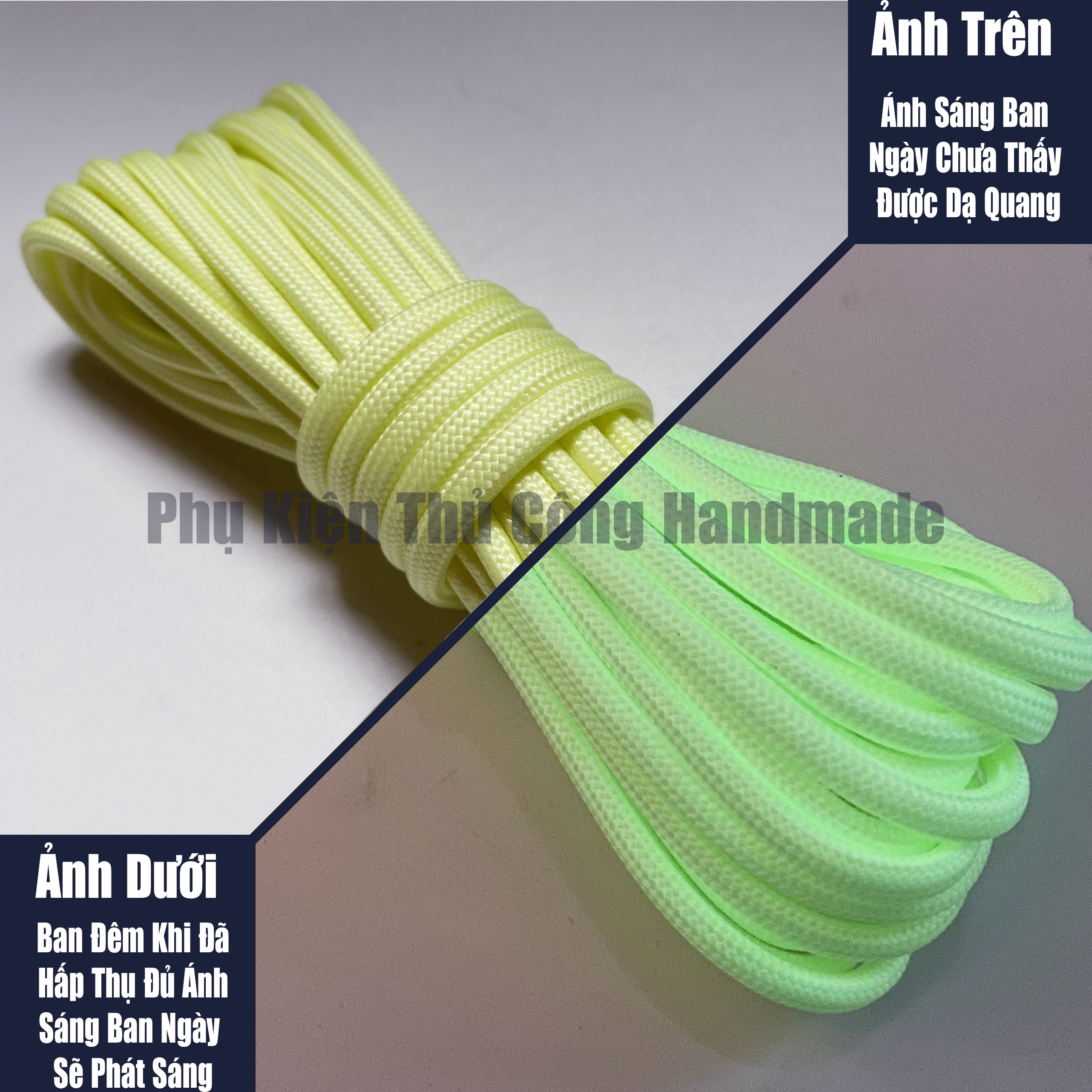Dây Dù Paracord Dạ Quang Phản Dạ Quang Kết Hợp