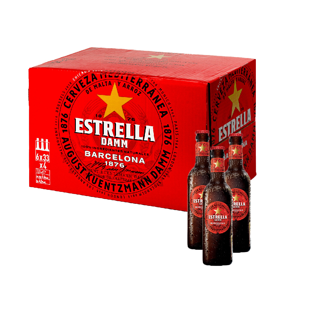 Bia Estrella Damm thùng 24 chai