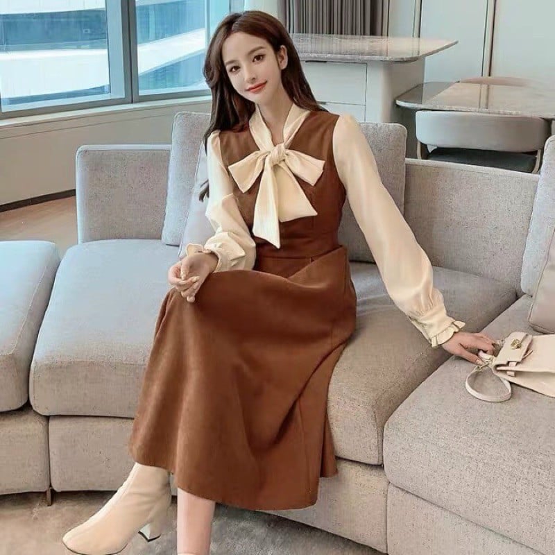 Váy dạ dáng xòe dài