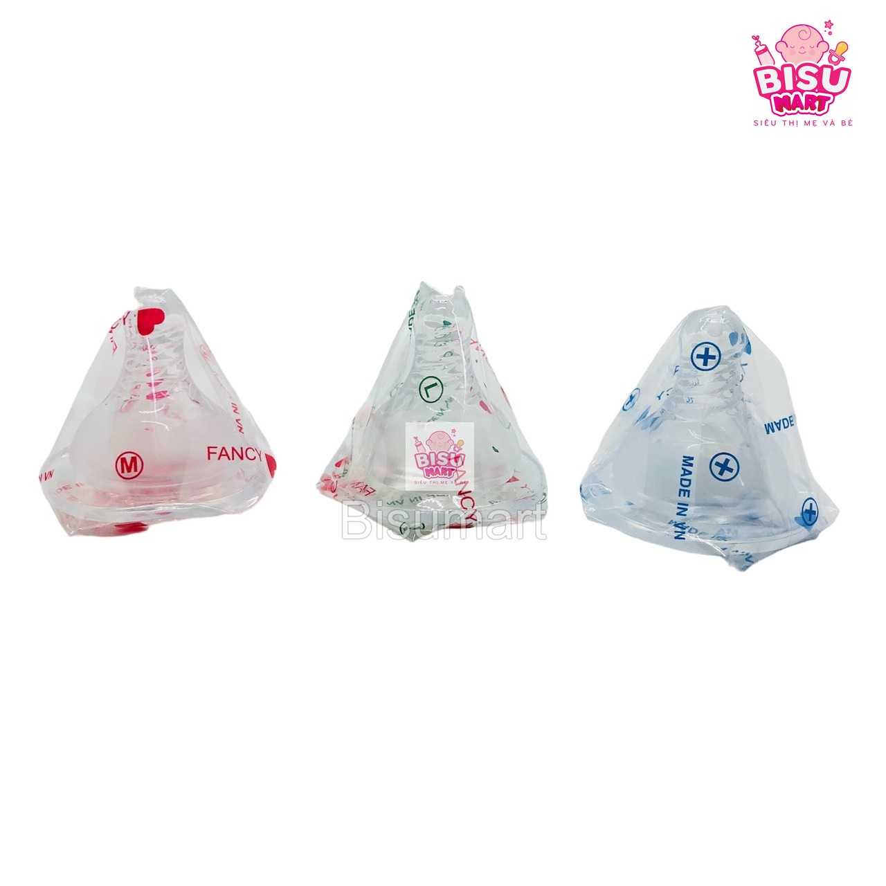 Núm Vú cổ hẹp Silicone Siêu Mềm cho bé FANCY đủ size
