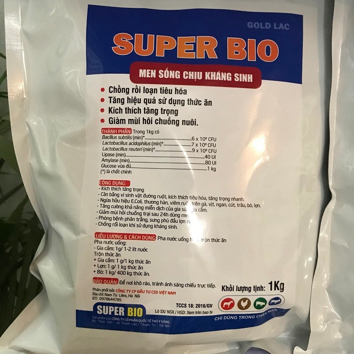 Men tiêu hóa chịu kháng sinh 1kg.