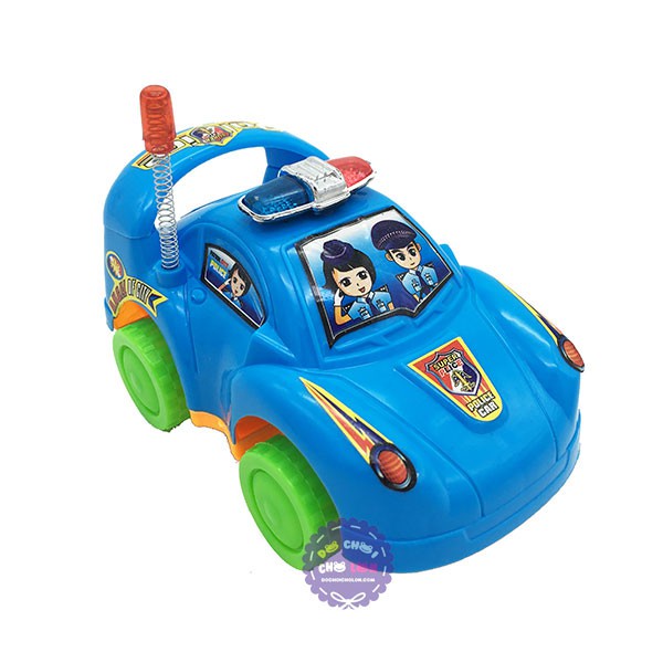 Đồ chơi xe ô tô cảnh sát mini chạy bằng dây cót kêu reng reng