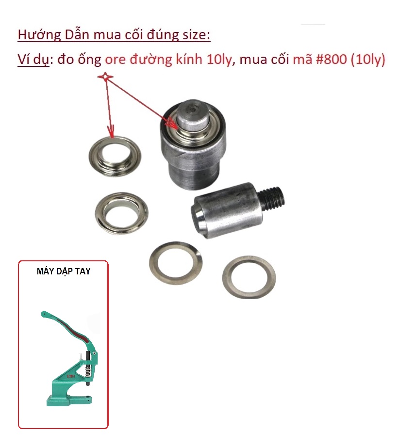 Cối đóng Ore (mắt cáo) lắp máy dập tay - dụng cụ làm da handmade