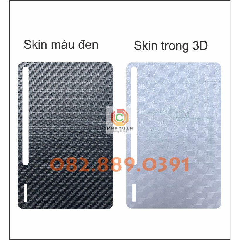 Miếng dán mặt lưng skin carbon Samsung Galaxy Tab S7+ (SM T970 T976B) / S7 (SM T870 T875 T876B)