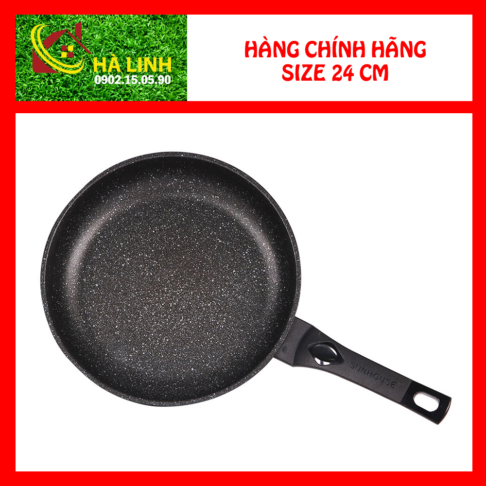 Chảo chống dính Sunhouse SBD28, Chảo siêu bền đá, Chảo bếp gas, Chảo dùng bếp ga, Hàng chính hãng