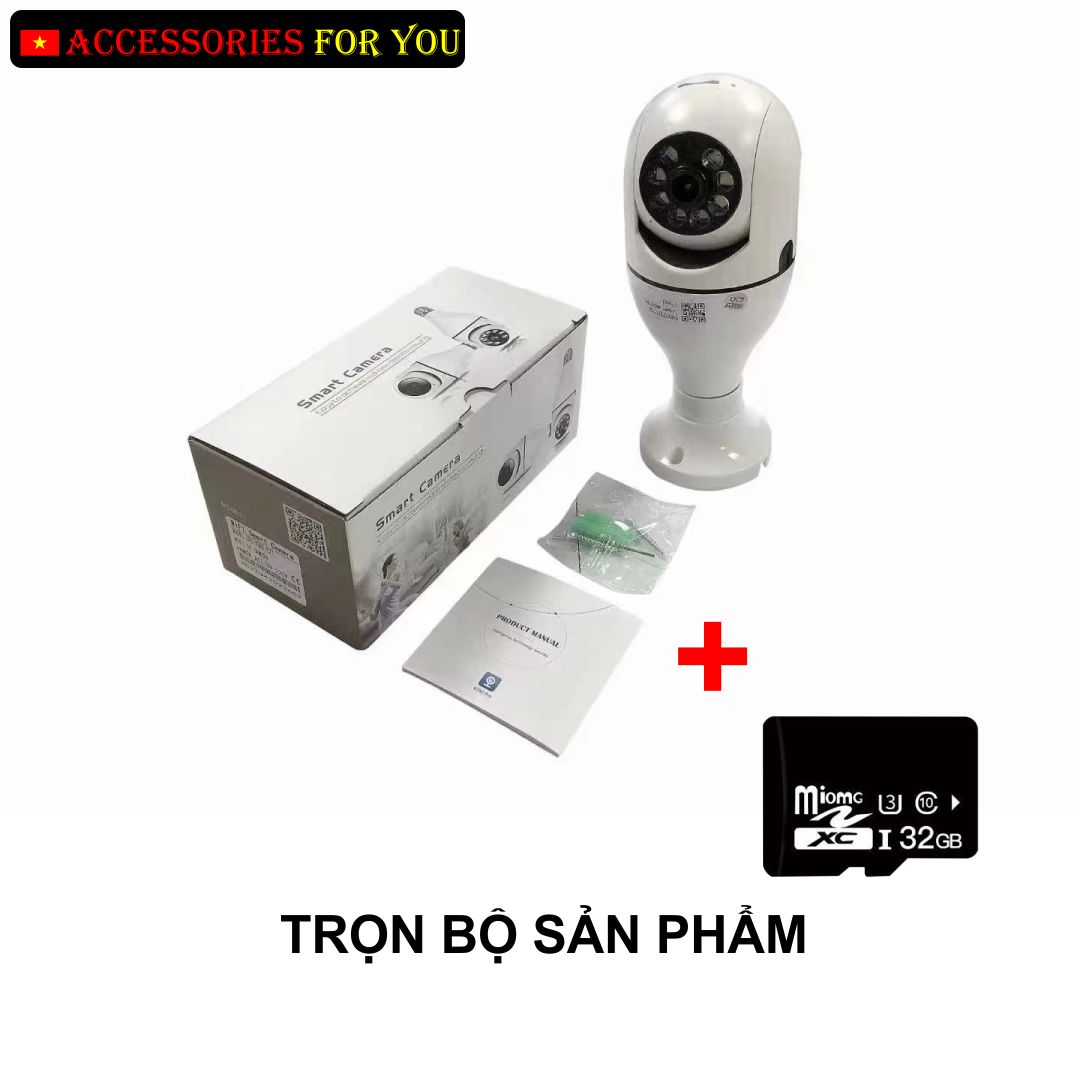 [L] Camera thông minh V380 - E27 đui xoáy [Kèm HDSD tiếng Việt, cài đặt dễ dàng trong 5 phút]