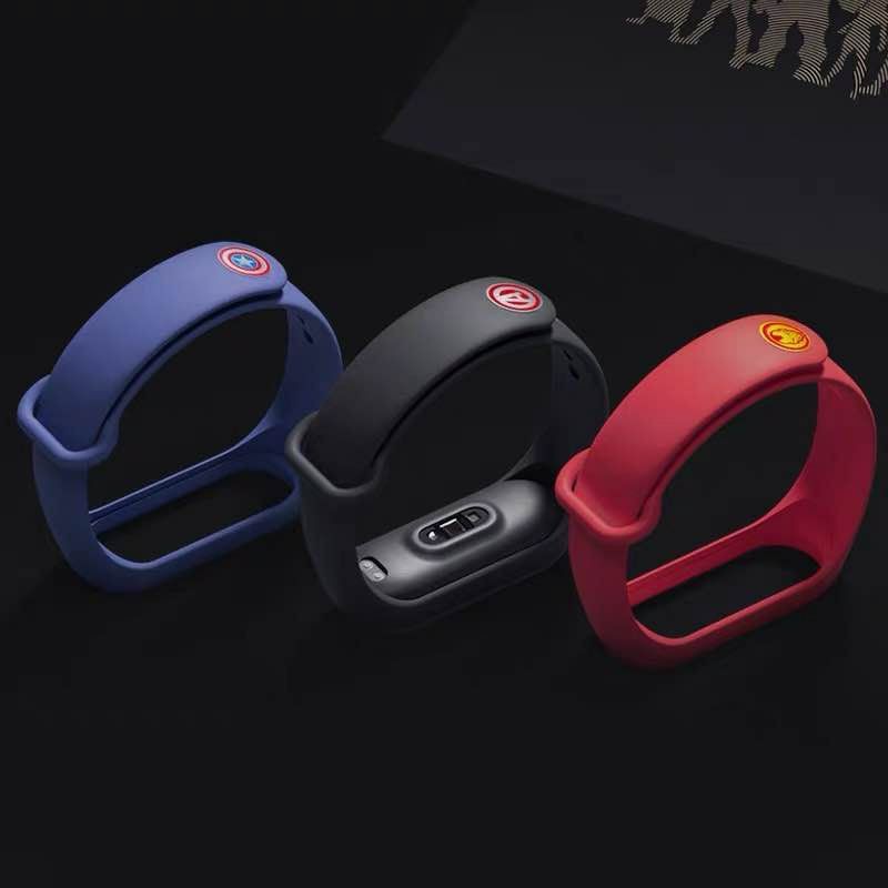 Dây Đeo Miband 3 / Mi Band 4 Nút Avengers ( Iron Man, Captian) Loại