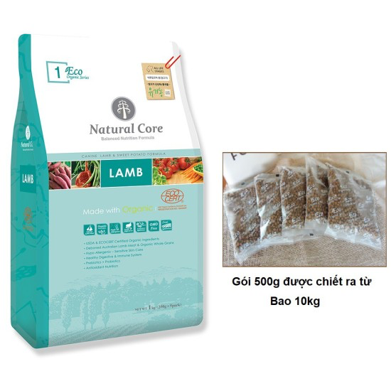 Hạt Cho Chó Mọi Lứa Tuổi Hữu Cơ Natural Core ECO Organic Cừu & Vịt
