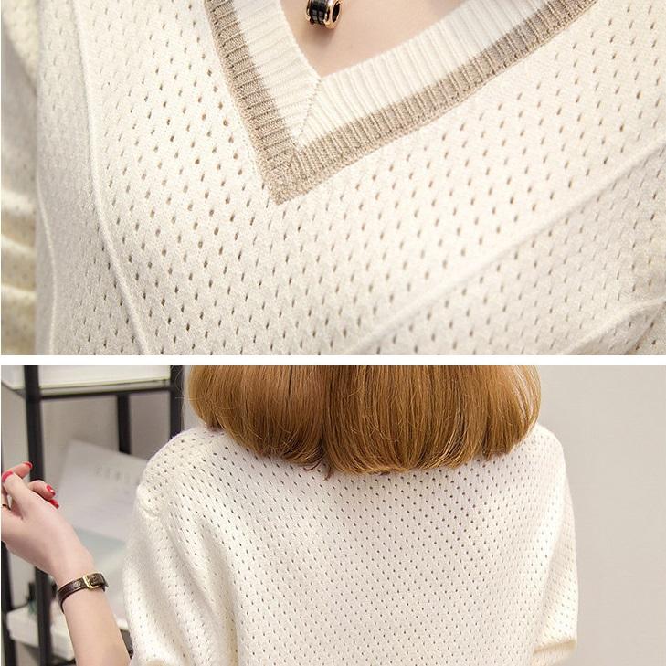 [HCM]Áo Len Dệt Kim Cổ V - New Thoi Trang