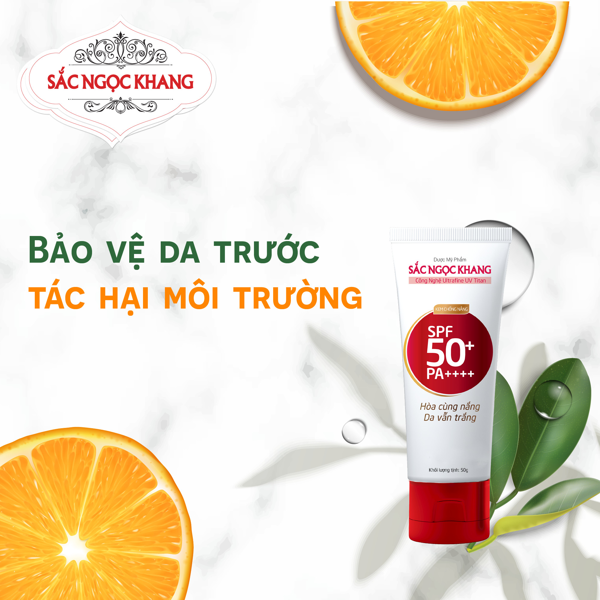 [HCM]Combo dưỡng da 3 món Sắc Ngọc Khang [Serum 20ml + Kem chống nắng 50g+ Sữa rửa mặt 100g]